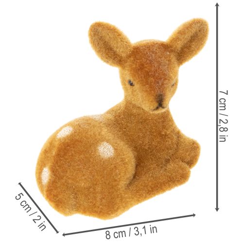 Koristeellinen, makuuasennossa oleva kellanruskea figuuri pöytäkoristeeseen, 8 cm, 6 kpl | Floristik24.fi