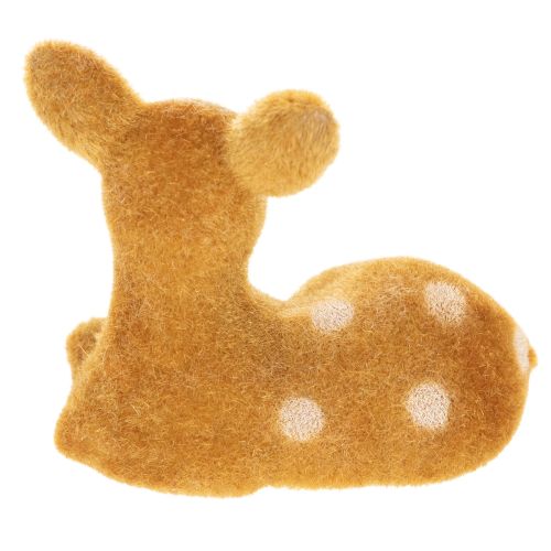 Koristeellinen, makuuasennossa oleva kellanruskea figuuri pöytäkoristeeseen, 8 cm, 6 kpl | Floristik24.fi