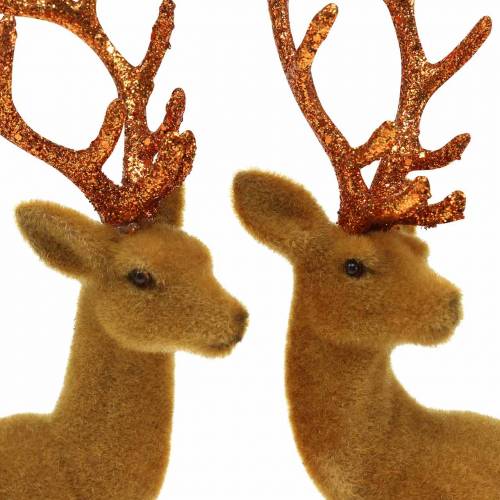 Floristik24 Poro flocked curry, kupari 20cm 2kpl 2kpl