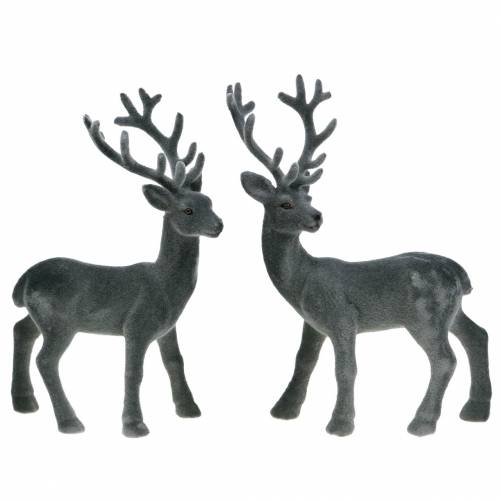 Floristik24 Deco deer parvi harmaa 20cm 2kpl