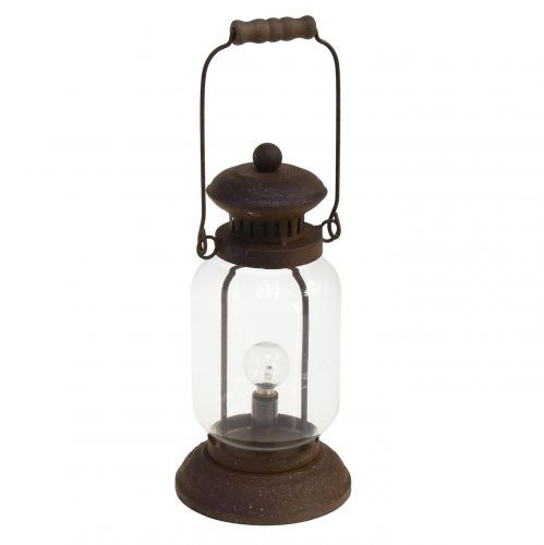 Floristik24 Retrolamppu LED-lyhty ruosteenruskea lämmin valkoinen Ø11cm K30cm