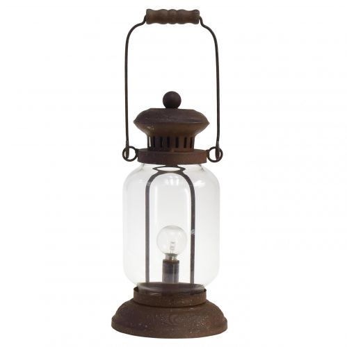 Floristik24 Retrolamppu LED-lyhty ruosteenruskea lämmin valkoinen Ø11cm K30cm