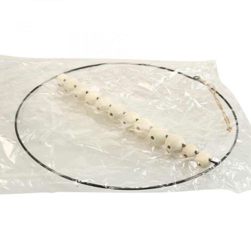 kohteita Koristesormus metallia puuhelmiä mustavalkoinen luonnollinen Ø30cm 4kpl