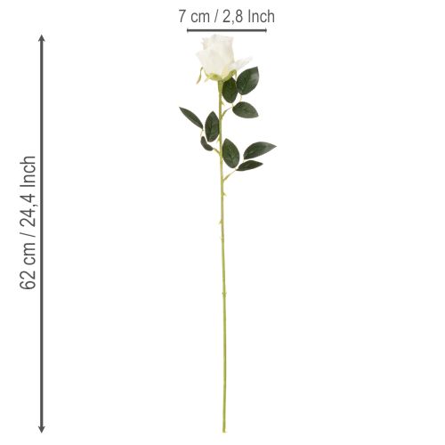 Tekoruusu, pitkävartinen, maljakkoon, 62 cm, 12 kpl | Floristik24.fi