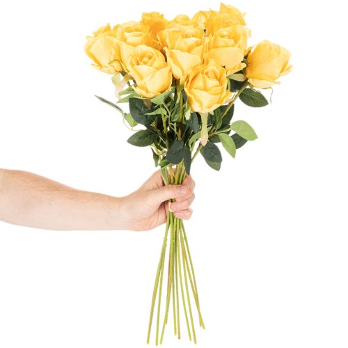 Tekoruusu pitkällä varrella, tekokukka, 62 cm, 12 kpl | Floristik24.fi