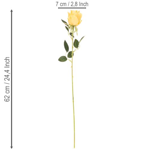 Tekoruusu pitkällä varrella, tekokukka, 62 cm, 12 kpl | Floristik24.fi