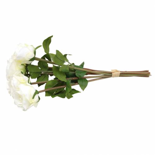 kohteita Koristeelliset ruusunsilkkikukat kermakimpussa 36cm 8 kpl