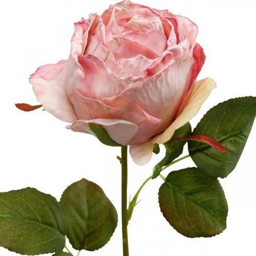 Deco ruusu pinkki, kukkakoristelu, keinoruusu L74cm Ø7cm