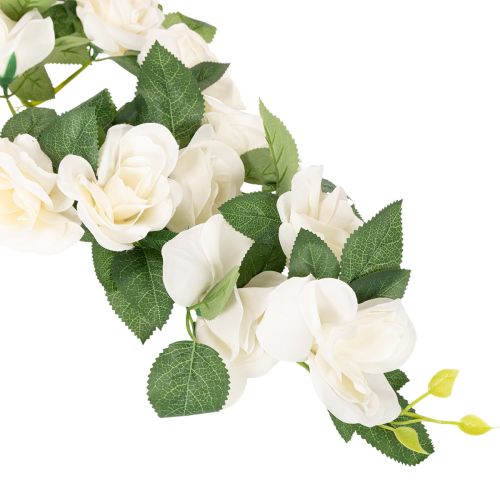 Keinotekoinen ruususeppele valkoisilla kukilla koristeeksi, 170 cm | Floristik24.fi