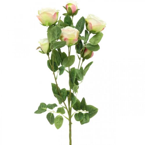 kohteita Ruusunoksa, silkkiruusuja, tekooksa pinkki, kerma L66cm Ø3/5cm