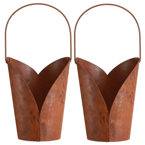 kohteita Ruosteinen koristesydän metallikahvalla ripustamiseen 12×15,5cm 2kpl