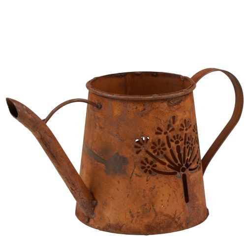 Floristik24 Ruosteinen koristekastelukannu metallinen voikukan patina 25×12×12cm