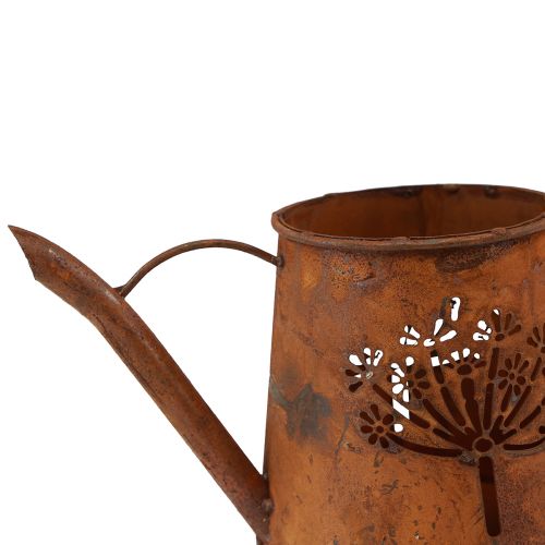 Floristik24 Ruosteinen koristekastelukannu metallinen voikukan patina 25×12×12cm
