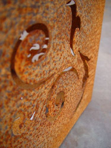 Floristik24 Barokkikuutio ruostuneesta metallista, 26 cm x 26 cm