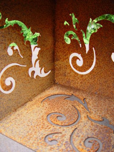 Floristik24 Barokkikuutio ruostuneesta metallista, 26 cm x 26 cm