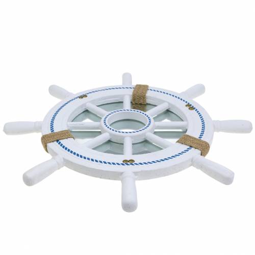 Floristik24 Deco ohjauspyörän peili valkoinen Ø40cm