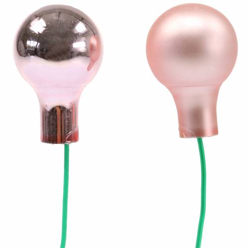 Floristik24 Peilimarjat pinkki matta/kiiltävä 1,5cm 140p