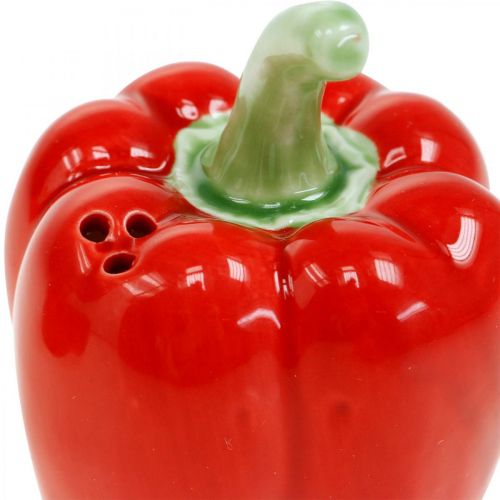 Floristik24 Maustepuristin paprika, keraaminen koriste, pippuri- ja suolapuristinsetti, pöydän koriste, Ø6cm