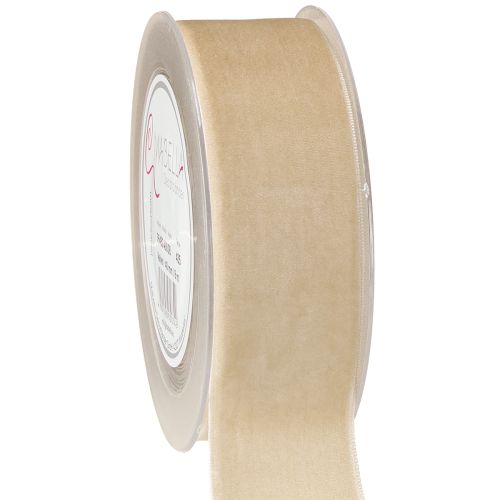 Samettinauha koristenauha sametti lahjanauha beige 40mm 8m