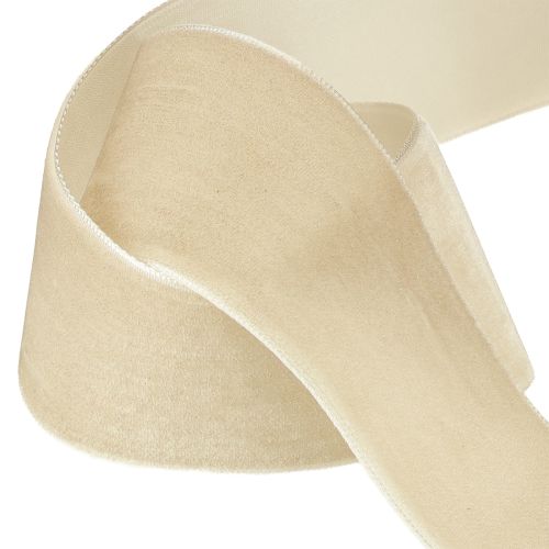 kohteita Samettinauha koristenauha sametti lahjanauha beige 40mm 8m
