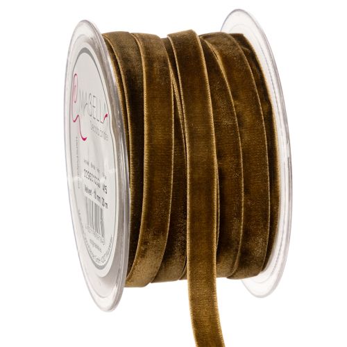 Koristeellinen samettinauha, kapea, 10 mm leveä, 20 m pitkä, rullassa