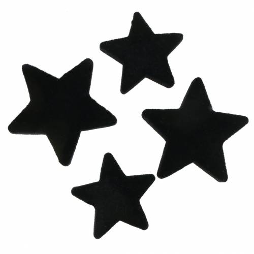 kohteita Scatter koriste tähdet sametti musta 4/5cm 40p