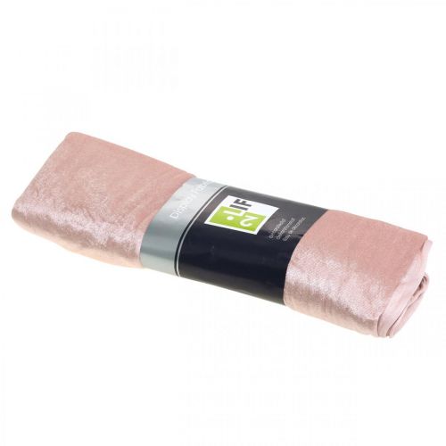 Floristik24 Koristekangas Velvet Vanha pinkki samettipöytäkoristelu 140×300cm