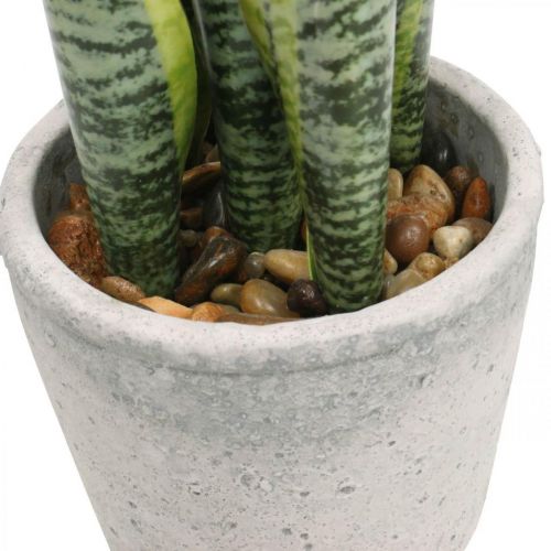 Floristik24 Keinotekoinen keulahamppu, vihreä kasvi ruukussa, Sansevieria K39cm Ø12cm