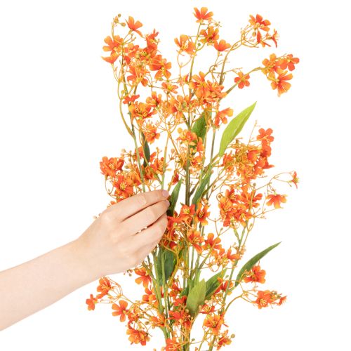 Tekokukka orkidean oksa oranssi filigraani huonekoriste 110cm 3kpl | Floristik24.fi