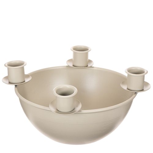 Kynttilänjalka, jossa 4 pidikettä, moderni adventtiseppele, beige, 15 cm