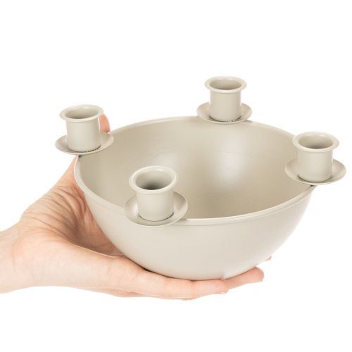 Kynttilänjalka, jossa 4 pidikettä, moderni adventtiseppele, beige, 15 cm | Floristik24.fi