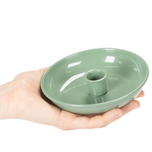 Vihreä metallinen kynttilänjalka, koristeellinen, kartiokynttilöille, 13 cm | Floristik24.fi