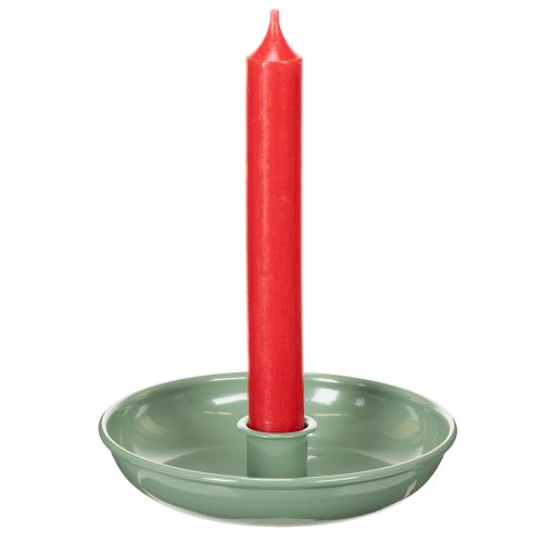 Vihreä metallinen kynttilänjalka, koristeellinen, kartiokynttilöille, 13 cm | Floristik24.fi