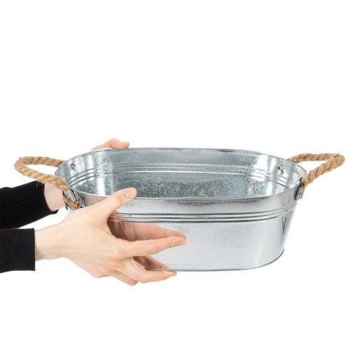 Soikea kulho 35cm x 21.5cm K11.5cm, kiiltävä sinkki | Floristik24.fi
