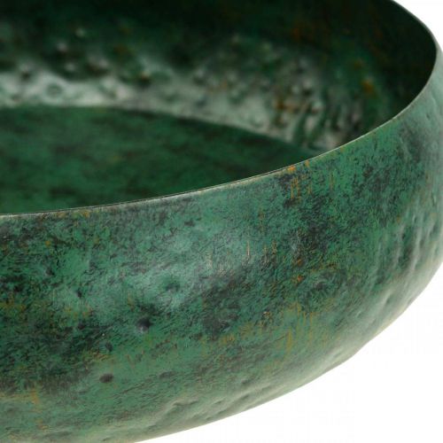 Floristik24 Koristekulho vihreä antiikki Koristekulho metallia Ø25,5cm K6cm