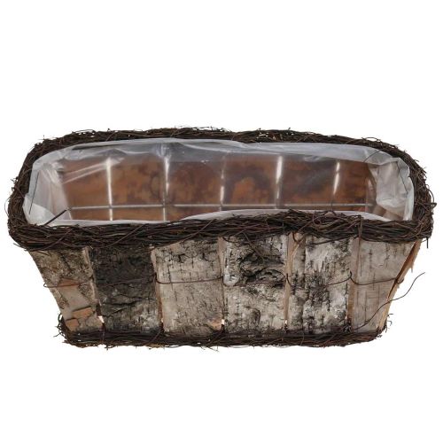 kohteita Kasvikulho suorakaiteen muotoiset koivun tuohon viiniköynnökset 36x18x14cm