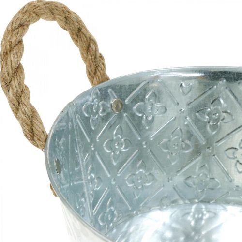 Koristekulho hopea kahvoilla metallikasvikulho ruukku Ø21cm | Floristik24.fi