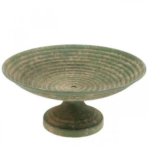 Kulho jalalla, koristeellinen kulho, metalliastia antiikkilook Ø26cm K12cm
