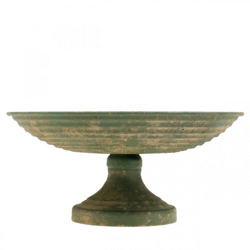 Kulho jalalla, koristeellinen kulho, metalliastia antiikkilook Ø26cm K12cm | Floristik24.fi