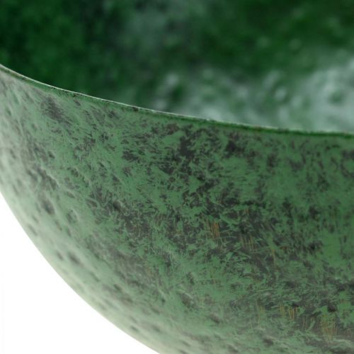 Floristik24 Koristekulho metallinen vihreä pöytäkoristelu vintage Ø21cm