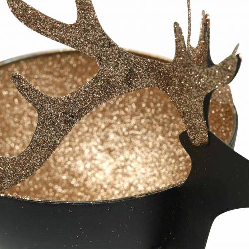 kohteita Kulho poronpäällä musta, kultainen metalli Ø11/14cm 2 kpl