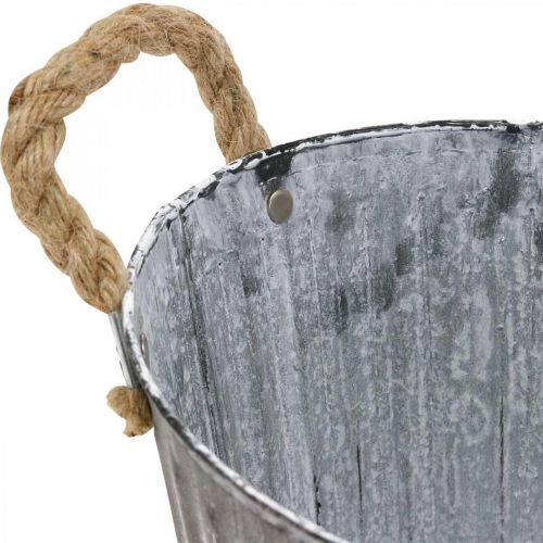 Floristik24 Kulho istutukseen, kukkakulho kahvoilla, metallinen istutuslautanen L30,5cm