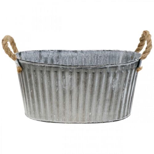 Floristik24 Kulho istutukseen, kukkakulho kahvoilla, metallinen istutuslautanen L30,5cm