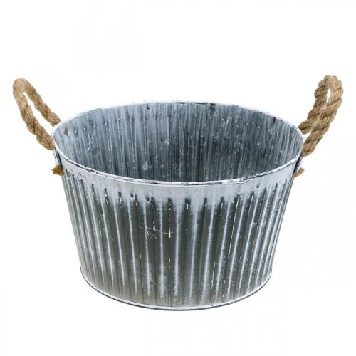Metallinen kasvikulho, kukkakulho, ruukku kahvoilla Ø28cm