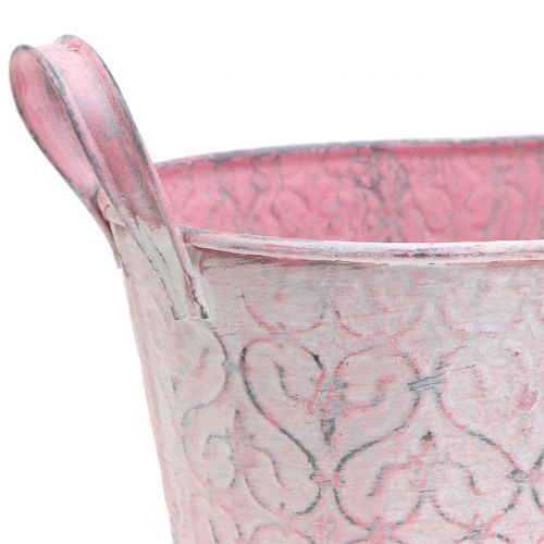 kohteita Sinkki kylvöastia vaaleanpunaisella koristeella 22,5 cm x 11,5 cm K10,5 cm