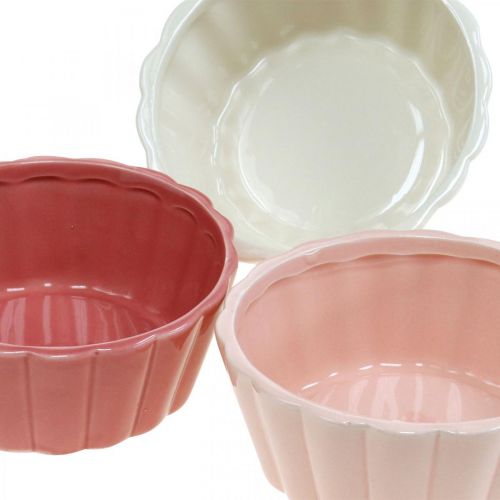Floristik24 Istutusvuoka, kakkuvuoka istutukseen, keraaminen ruukku H5cm Ø12,5cm 3kpl