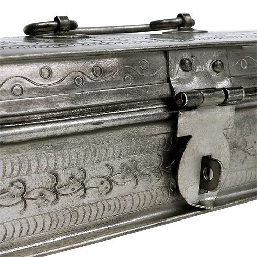 Floristik24 Laatikko hopea neliö 24cm x 8cm K6cm