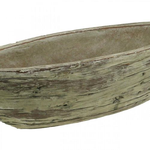 Floristik24 Kasviastia soikea betoni puun näköinen vaaleanruskea 37×11,5cm K10cm
