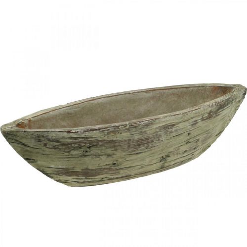 Floristik24 Kasviastia soikea betoni puun näköinen vaaleanruskea 37×11,5cm K10cm