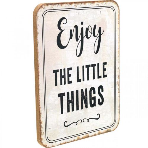 Vintage puinen kyltti, jossa lukee koristekyltit lajiteltuina 20×15cm 2kpl